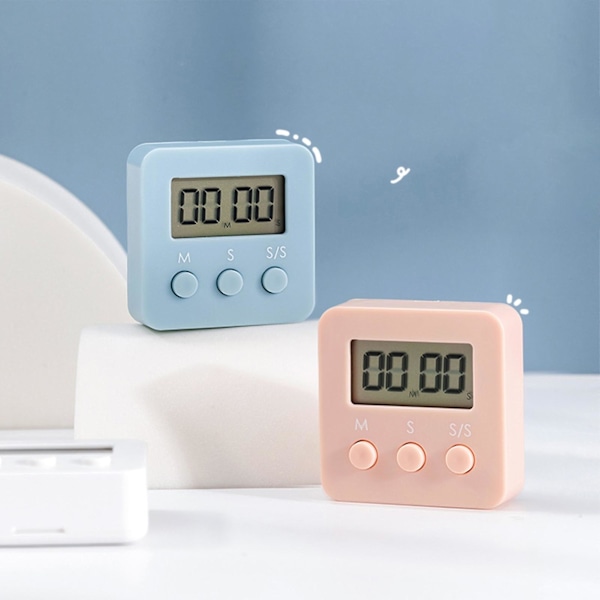 Timer med hög ljudstyrka, magnetisk baksida, ABS-harts, nordisk stil, siffror, larm för kök [LGL]