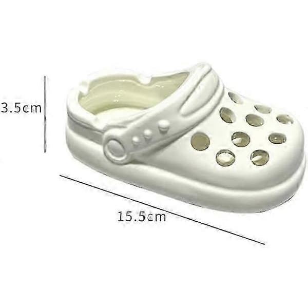 Crocs Träskor Askkoppar Harts Ornament, Crocs Skor Askkoppar för Inomhusbruk, Hem, Kontor (LGL) White