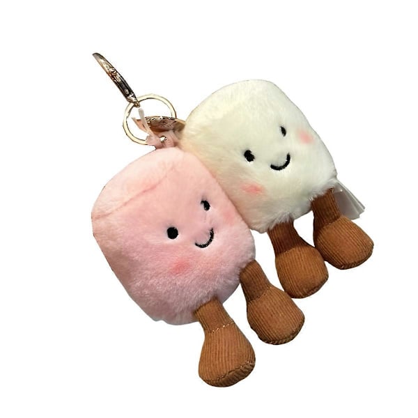 Sjov Marshmallow Nøglering Sød Blød Nøglering Vedhæng Dukke Vedhæng Gave LGL As Shown