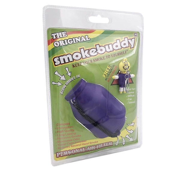 Smokebuddy Personlig Luftrenare Aktivt Kolfilter (Vit) LGL Purple