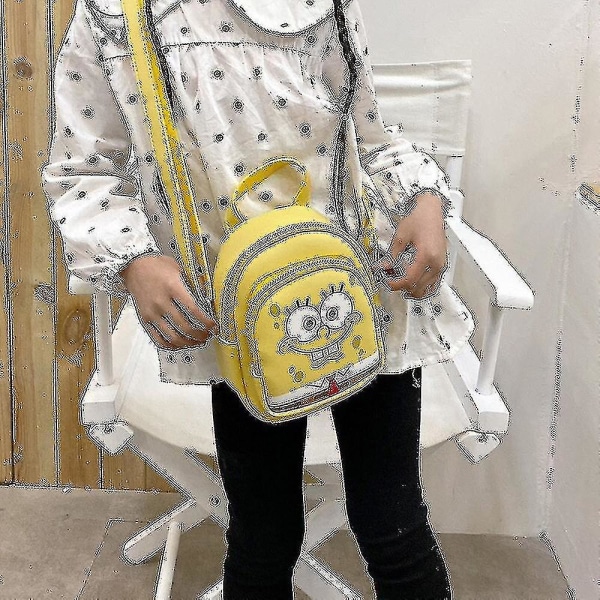 Kawaii Star SvampeBob Firkant Patrick Skuldertaske Tekstur Mode Mobiltelefontaske Cute Childre_s Yellow