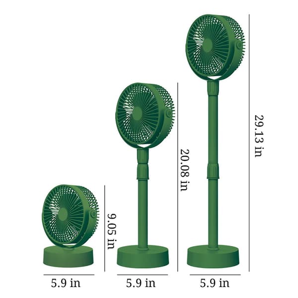 Bærbar Sokkelventilator - Sammenklappelig Stående Ventilator (LGL) Green