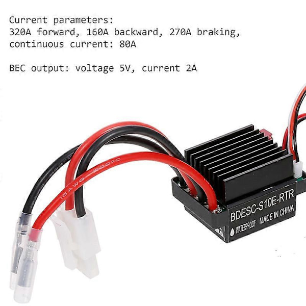 Skip & Båt 6-12V Børstet Motor Hastighetskontroller ESC 320A for RC Bil (LGL)