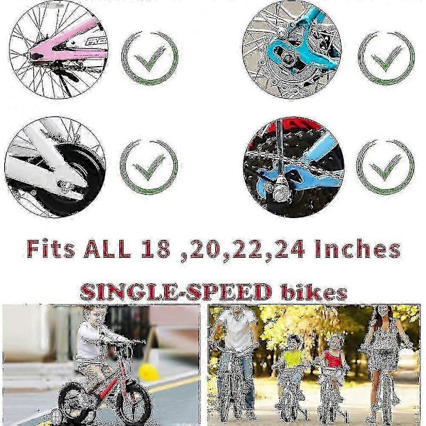 Børne Støttehjul til Cykel 18 20 22 24 Tommer Justerbar Støtte Børnecykel Hjul LZI-Good (LGL)