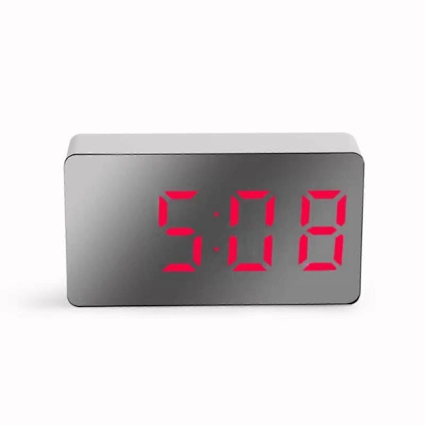 Ny 2022 LED Digital Speilbordklokke Alarm Snooze Display Tid Nattelykter js  (LGL) Red