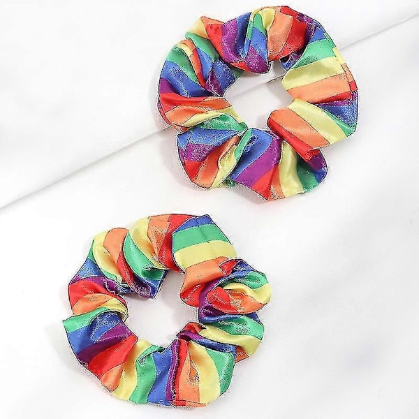 4 KPL Sateenkaari Hiuslenkit Joustavat Scrunchiet LGBT Poninhäntäpidike Festivaalijuhlat Pride Hiusasusteet Tytöille Naisille LGL