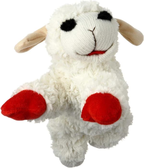Plys Hundelegetøj, Lambchop, 10\" Regular, Hvid, Stor (LGL)