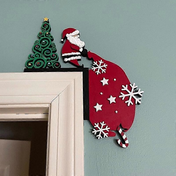 Jul Dörrdekoration Julhem Dekor Rolig Snögubbe Jultomte Övre Dörrkarm Hörnskylt Dekorationer (Jultomte) (LGL)