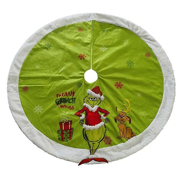 Juletrærskjørt Base The Grinch Rundt Gulvmatte Deksel Dekor Juletrær Teppe Dekorasjon 81cm  (LGL) 81*81cm