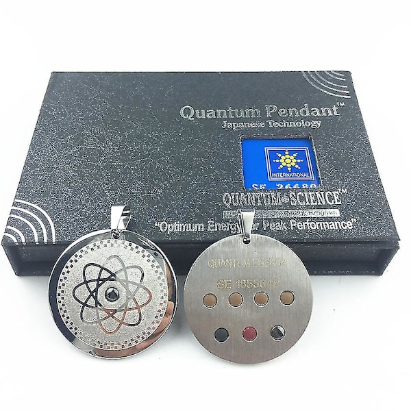 Quantum Science Scalar Energy Health Halskæde Ro Rustfrit Stål Germanium Sten Vedhæng Til Mænd Kvinde Far Mor [GGL] Silver with box