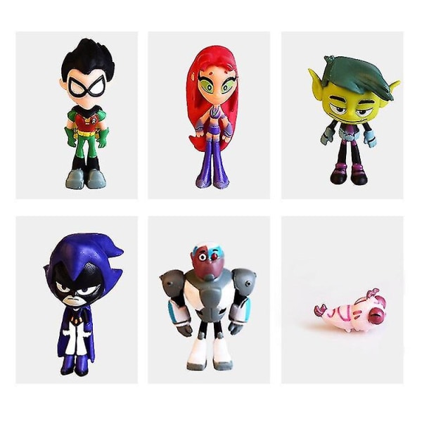 Teen Titans Go! Deluxe sexpack figurset mini Beast Boy Raven Silkie Starfire