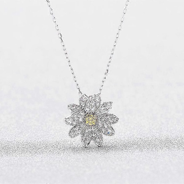 Evighedsblomst smykke kollektion til kvinder, gule krystaller, klare krystaller LGL