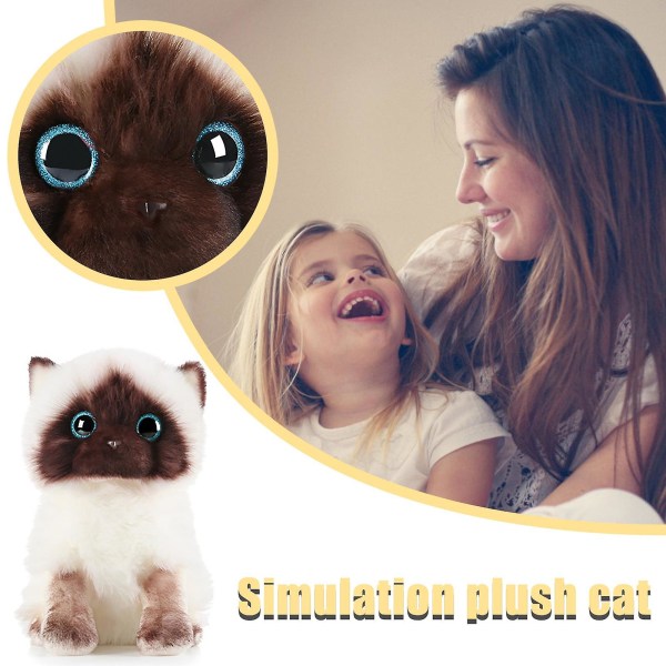 Plush Siamese dolls Stuffed Animals Toys Simulation Siamese Cute Sequins