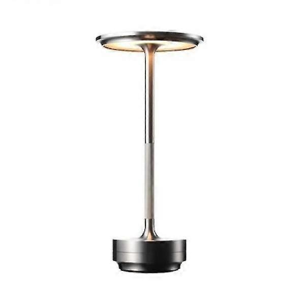 Trådløs bordlampe Dæmpbar metal USB genopladelig bordlampe LGL silver