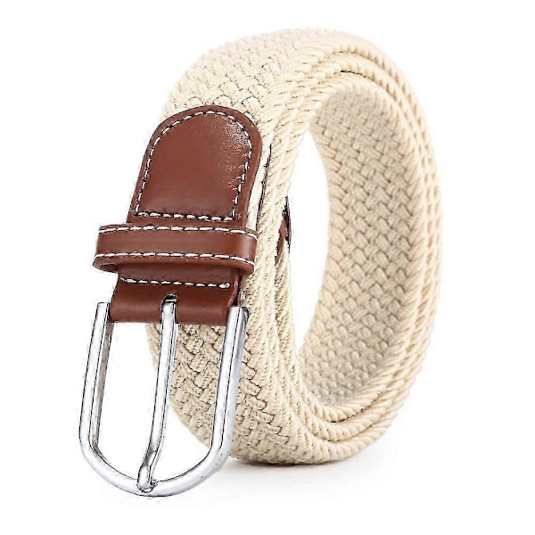 Set med 2 Dam Bälte Casual Flätad Elastisk Tyg Vävd Stretch Elastiska Bälten (LGL)