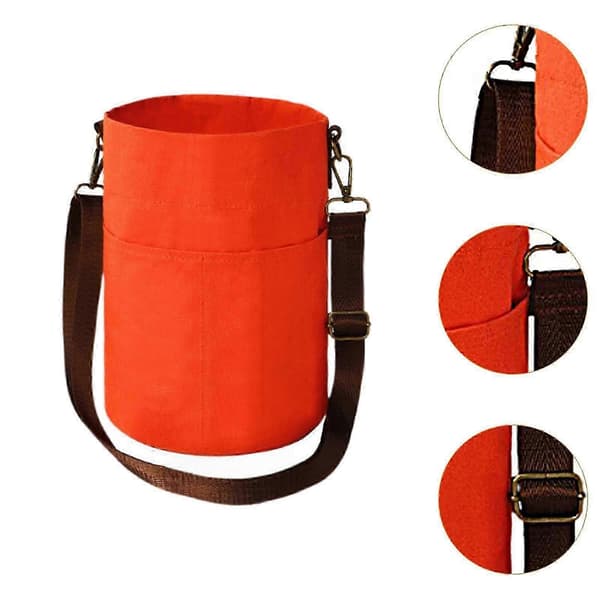 Garnoppbevaringsveske med skulderstropp, solid heklebegynnergave, garnveske (LGL) Orange