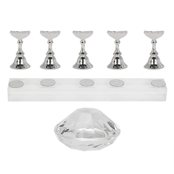 Nagelkonst Display Övningsställ Magnetisk Nagel Fingernagel Tipphållare Manikyrset Verktyg6# (LGL)