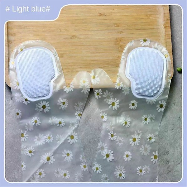 Rengjøringshansker Pvc Rengjøring Kvinner Husarbeid Vanntett Kjøkkentilbehør Oppvaskhansker Moderne Husholdning Multifunksjonell LGL Light blue