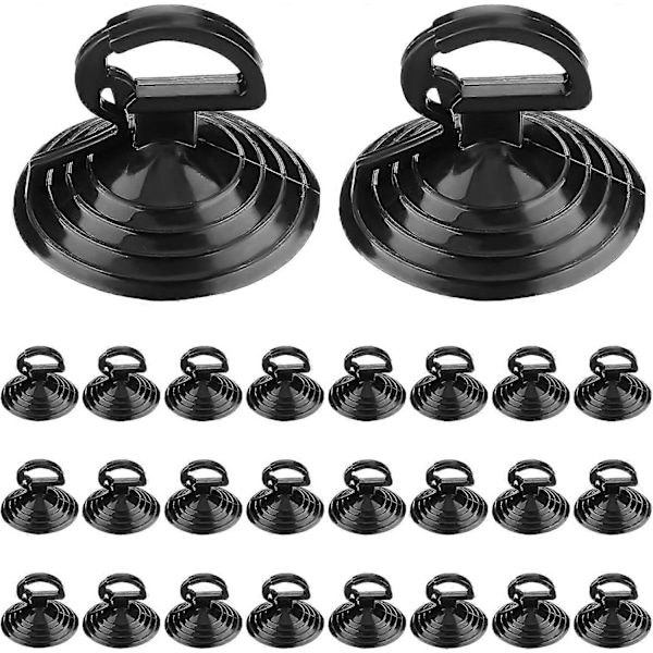 24 Pak Bilrudesolskærms Sugkopper Små PVC Sucker Bilrudesugkop til Autovisir (LGL) Black
