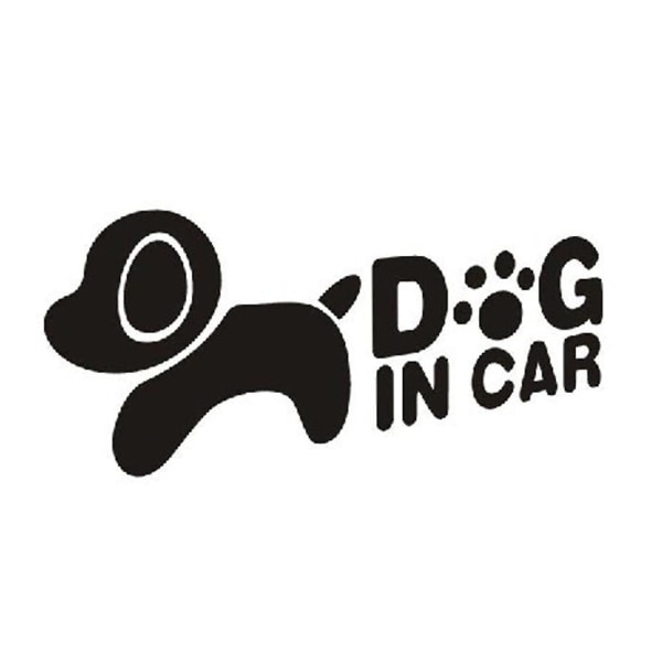 Tecknad hund i bilbokstäver printed självhäftande reflekterande husdjursautoklistermärke White