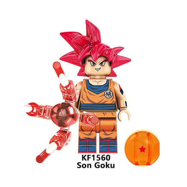 8st Dragon Ball Anime Series Minifigurer Byggklossar Kit, Son Goku Mini Actionfigurer Leksaker Set Presenter för fans Barn[GL]