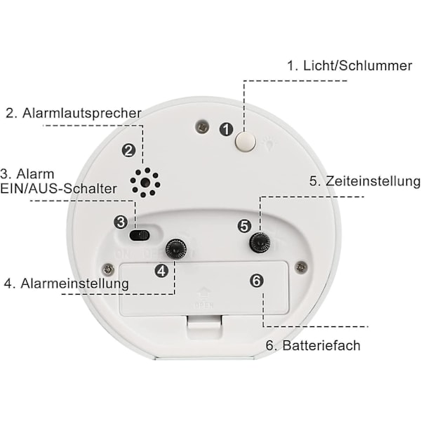 Børnevækkeur Analog Dreng Pige Lydløs Batteridrevet Ure Ingen Tikkende Sengelampe (beige)