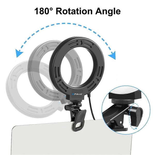 4,7 tommer Fill Light 40 LED Ring Light med monteringsklemme