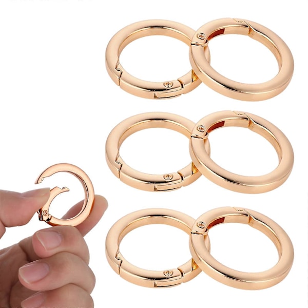 Metal Fjeder Snap Clip O Nøgleringe til Taskerem, Guld (LGL)