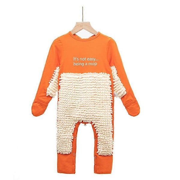 Baby Mopping Overall Kläder Långärmad Krypande Kläder Toddler Jumpsuit Overall Bomull Spädbarn Rengöringsdräkt Unisex Romper LGL 9M G