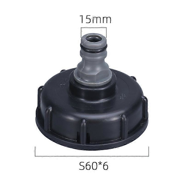 S60X6 Plast IBC Tank Adapter Grovgängad Plugg till 1/2\" Kranadapter för IBC Ton Ventil (LGL)