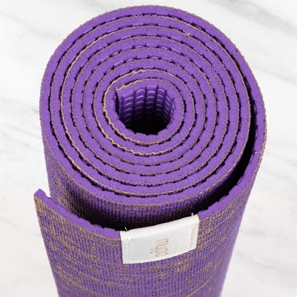 Myga Juuttijoogamatto - Liukumaton jumppamatto joogaan, pilatekseen ja kuntoiluun - Monikäyttöinen matto kantohihnalla matkustamiseen - Valkoinen LGL Purple