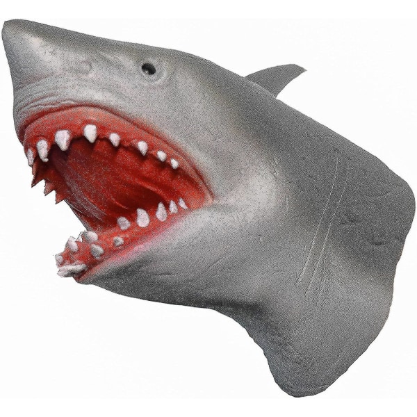 Shark Hand Puppet Mjukt Gummi Latex Realistiska Djurhuvud Leksaker För Barn Tiktok Present