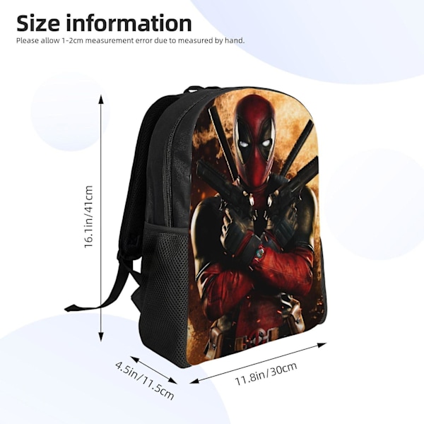 a1227Deadpool Barnryggsäck Skolväska Grundskoleelever Bokväska