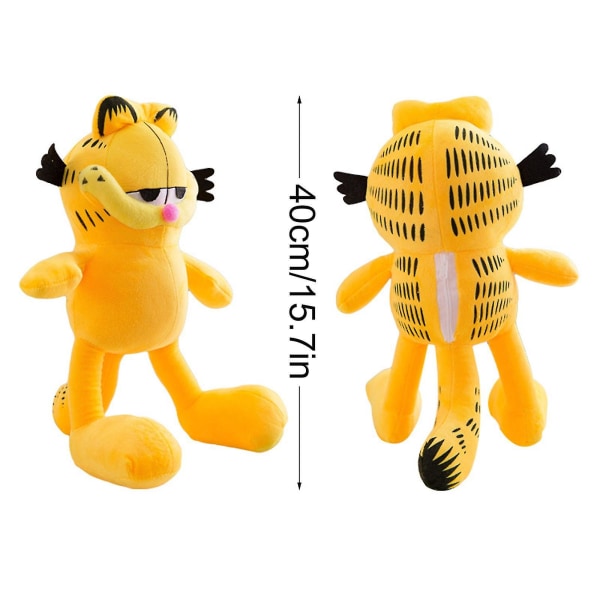 Søt Garfield Cat Toy Plysjdukke, plysjpute for gutter og jenter, gul katt tegneseriefigur (15,74 tommer)
