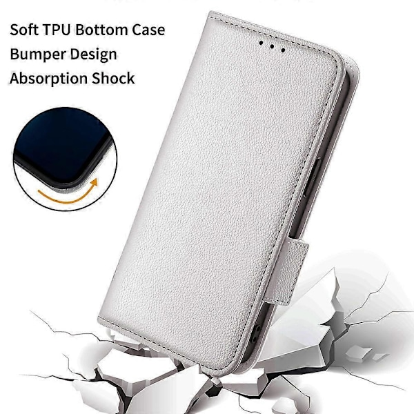 For XREAL Beam Pro Etui Litchi Tekstur PU Læder Wallet Flip Telefon Cover LGL White