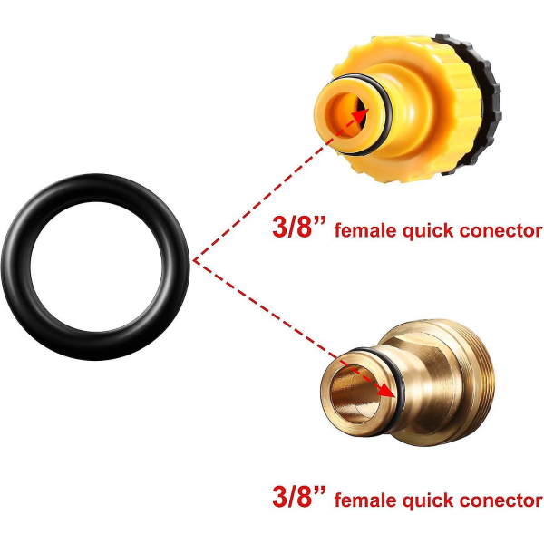 50 delar högtryckstvätt O-ring tätningar utbyte för 1/4 tum, 3/8 tum, M22 snabbkopplingskoppling (o ring, 50 delar)
