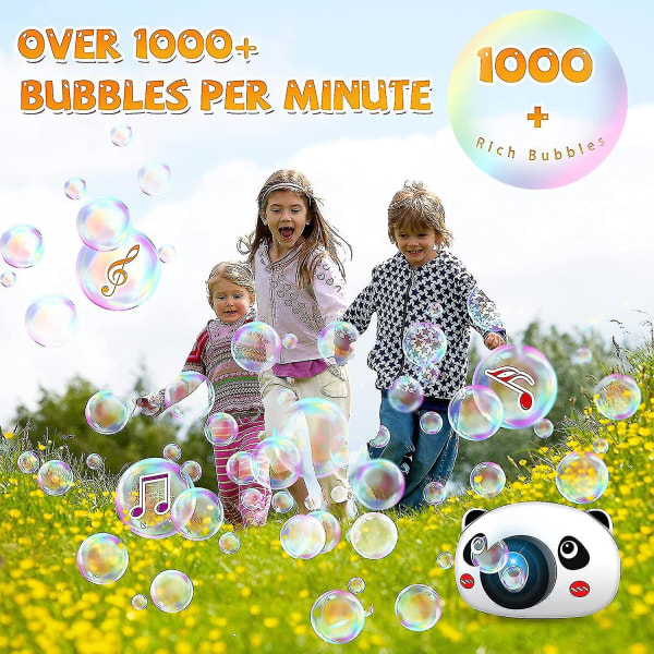 Bubbelmaskin för barn, automatisk bubbelblåsare, bärbar bubbelmaskin, 1000+ bubblor per minut[GL]