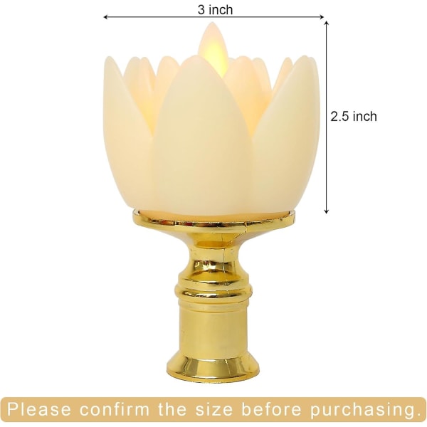 6 stk. LED lotus-bordlys, 7,5*3 cm lotuslamper elektroniske buddhistiske lys batteridrevne Buddha flimrende varmt hvitt lys [LGL]