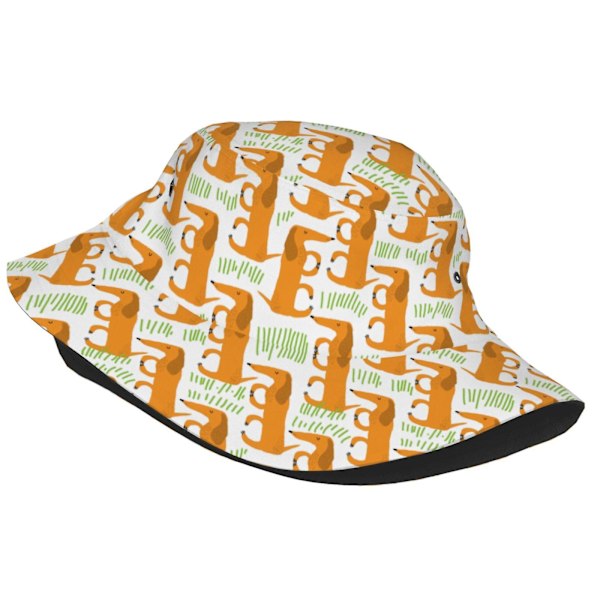 Dachshund Dog Pattern Hat Bucket Fisherman Hats Casual Packable Sun Beach Summer Cap For Men Women [GGL]