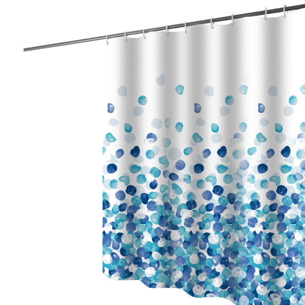 Duschdraperi, Duschdraperier i polyester Tvättbart blått bubbelmönster  180*200CM 711f | 180*200CM | Fyndiq