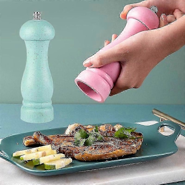 Høykvalitets Salt- og Pepperkvern i Eiketre med Justerbar Grovhet og Påfyllbar - GOOD LGL Pink- Nordic Green  color box