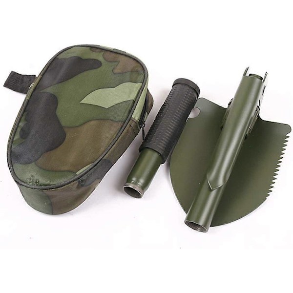 Flexibel Vikbar Multifunktionell Räddningsspade Spade Spade Hopfällbar Spade Nödspade 40cm (grönt handtag (kompassversion)) (LGL)