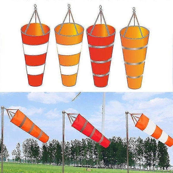 60/80/100cm Reflekterende Vindsekk Utendørs Flyplass Vindretning Vindtett Værhane Værhane Vindpose Vindfløy Indikator_k29 LGL Red white 60cm