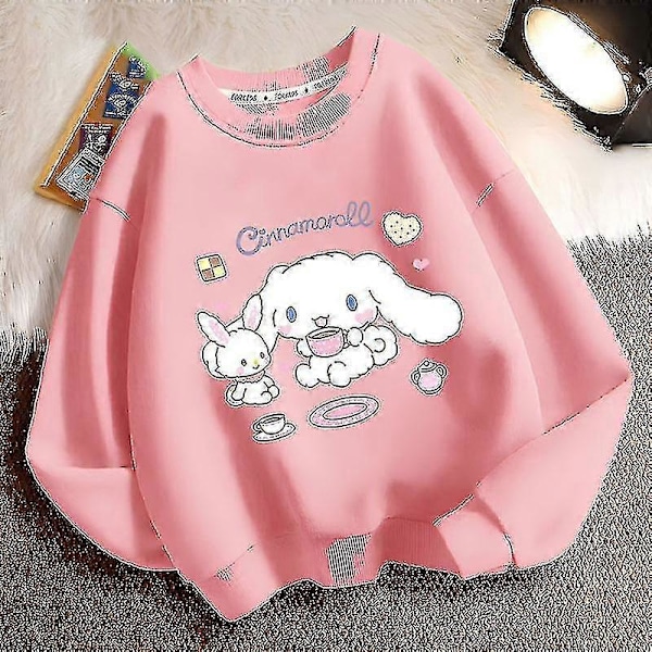 Sanrio Anime Cinnamoroll Barn Tröjor Tecknade Långärmade Tröjor Toppar Pojke Flicka Baby Kläder Träningsdräkt Sportkläder Gåva LGL LQ-BLUE 90