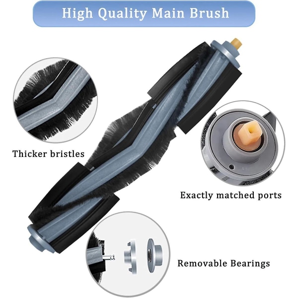 Tilbehørssett for Ecovacs Deebot T20 Omni, reservedeler for Ecovacs Deebot T20 E Omni støvsuger hovedbørste White
