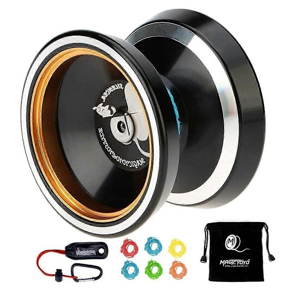 Professional Non-Responsive Yoyo M001-B,Alloy Aluminum Yoyo with Metal Ring Intermediate Yoyo+Extr