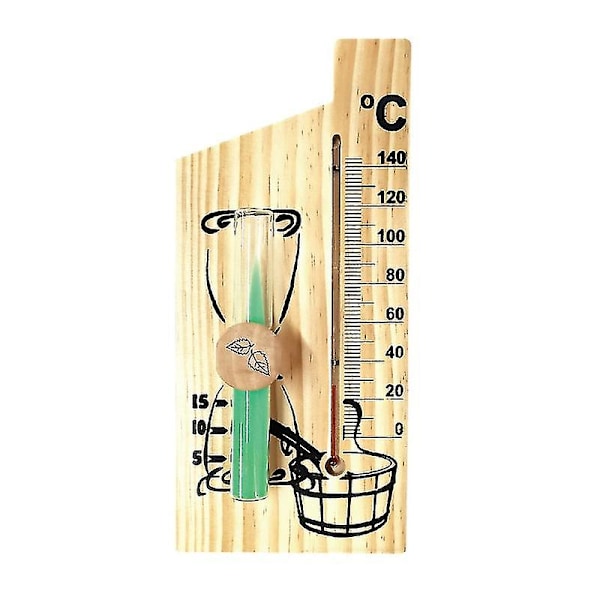 2 i 1 Sauna Termometer Sand Urglas Træ Termometer Temp Måler