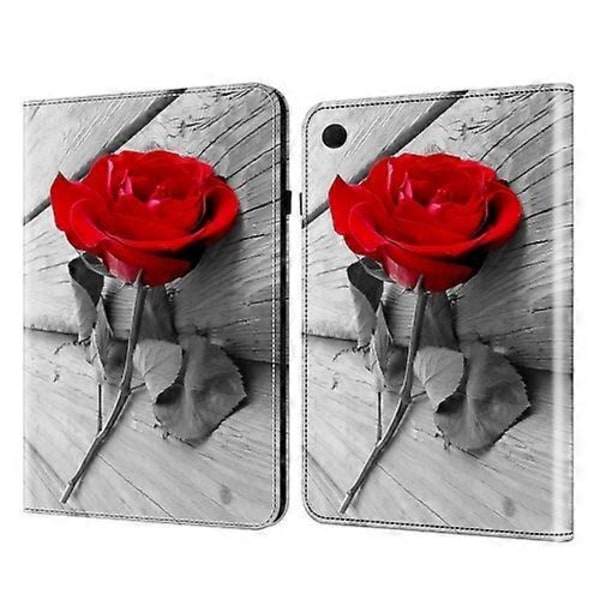För Samsung Galaxy Tab A9+ Kristalltextur Målat Läder Tablet Fodral LGL Rose