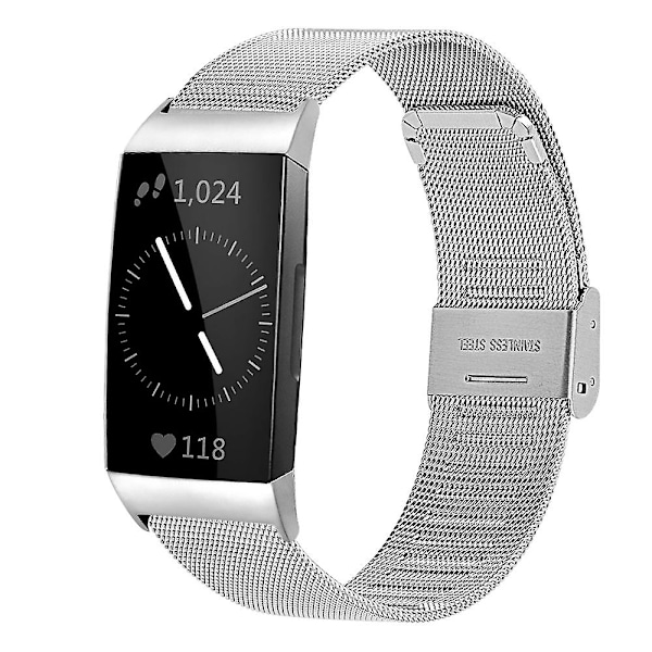 Kvalitets Smart Watch Rem Justerbar Smart Watchband Udskiftning til Fitbit Charge 6/5 [LGL] Silver Style B Fitbit Charge 6