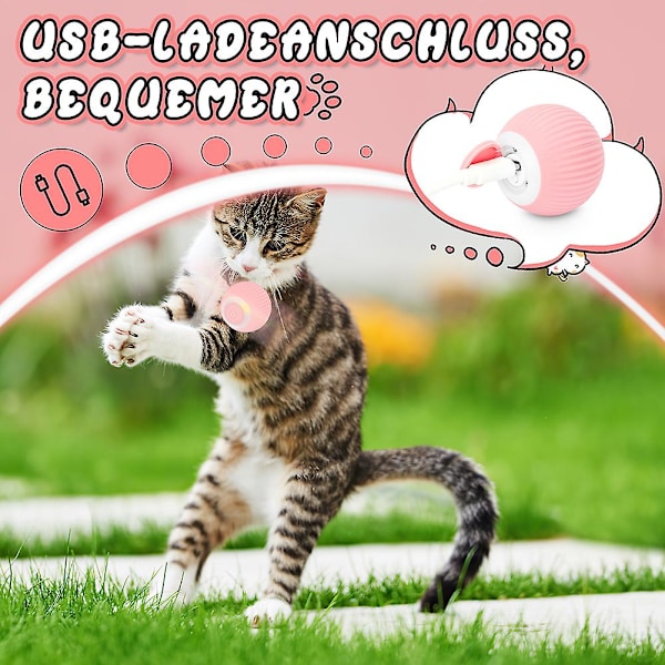 Selvrullende Kattelegebold USB-opladning Holdbart Kattelegetøj Kæledyrslegetøj Produkt LGL Rolling Ball Pink